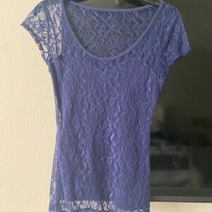Elegant Blue Lace Top